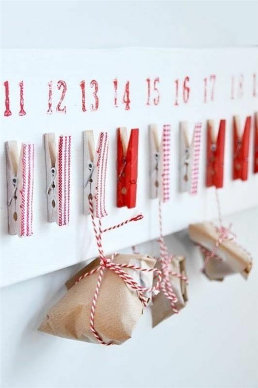 käsityöideoita joulu pyykkipojat adventti kalenteri lahjaideoita