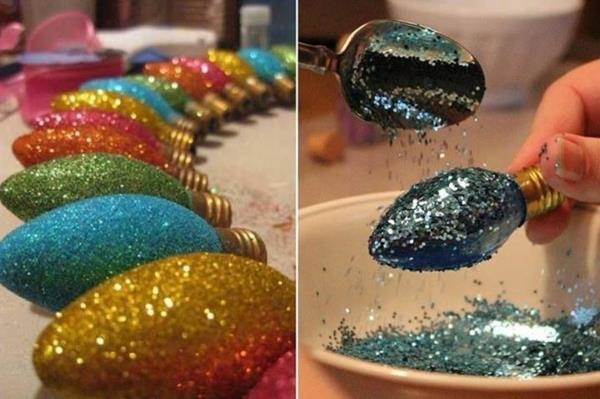 käsityöideoita joulukoristeisiin glitter