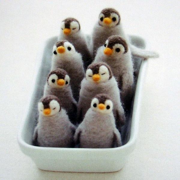 tee huovista ideoita pingviinit huopakäsityömallien avulla