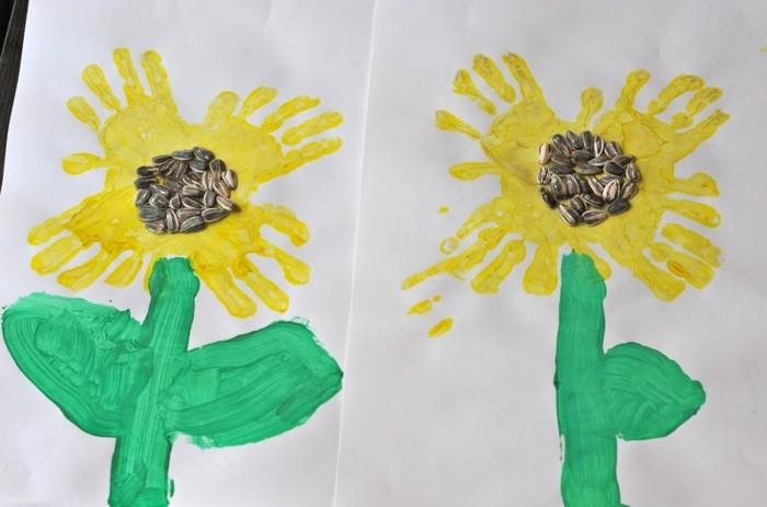 tehdä luovia ideoita kauniista kukista lasten kädenjäljistä