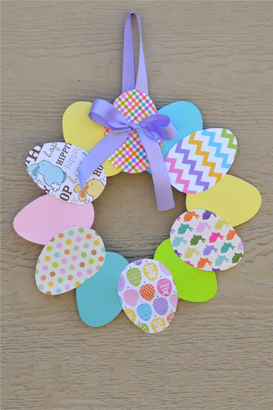 näpertele lasten kanssa pääsiäinen pääsiäinen koristelu tinker lapset paperi munat deco seppele