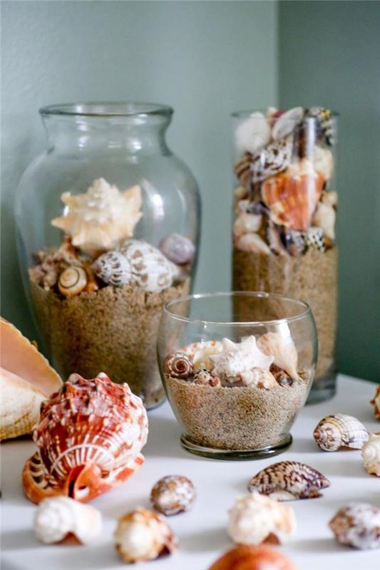 tinking with shells kesäloma tinkering with natural materials diy ideoita kuoret lasi