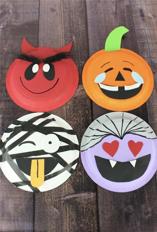 näpertele itse paperilevyjen halloween -koristeita