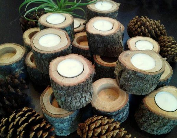 puunrunko koristelu DIY kynttilänjalka rakenna itse