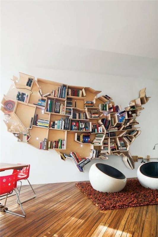kirjojen hyllyjen suunnittelu yhdysvaltojen kartta