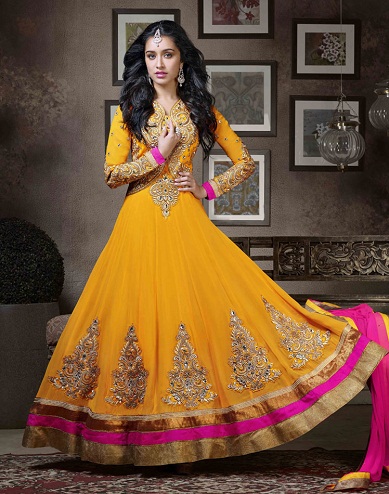 Orange og Pink Bollywood Salwar Suit