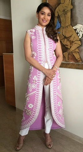 Pink-hvid Bollywood Salwar Kameez