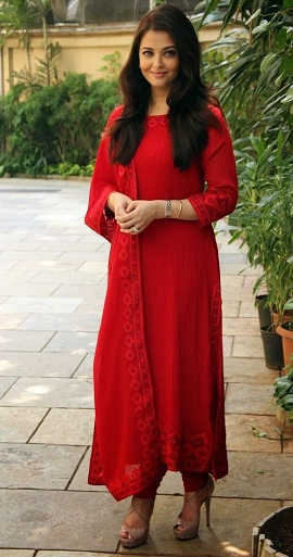 Bollywood Aishwarya Rai a Red Salwar Kameezben