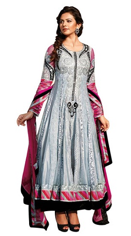 Rózsaszín Anarkali Bollywood Salwar Kameez