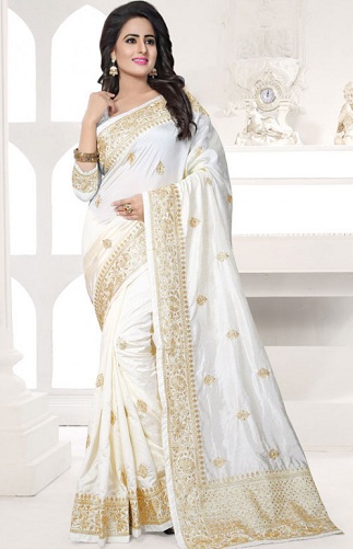 Hvid Art Silk Saree