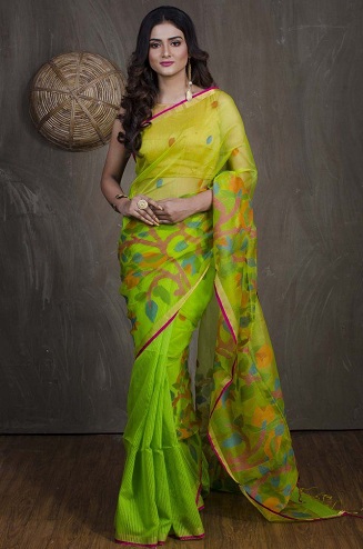 Resham Jamdani Muslin Saree