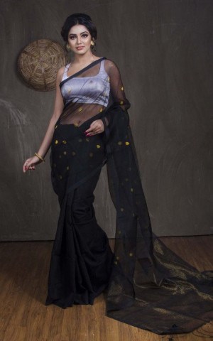 Fél Muslin és Fél Khadi Saree
