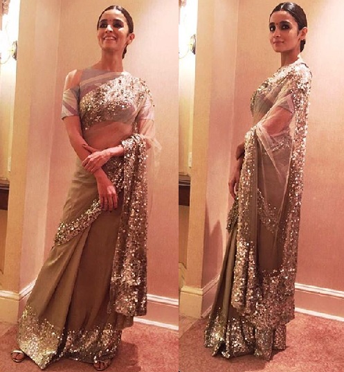 Alia Bhatt a Manish Malhotra Saree -ben