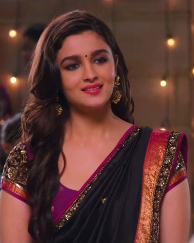 Alia Bhatt Navy Blue Saree