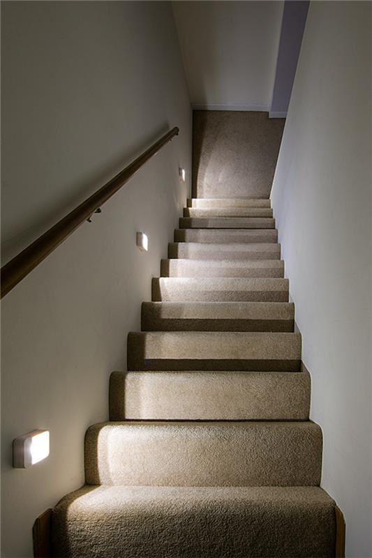 valaistus portaikko epäsuora tyylikäs portaikko matto