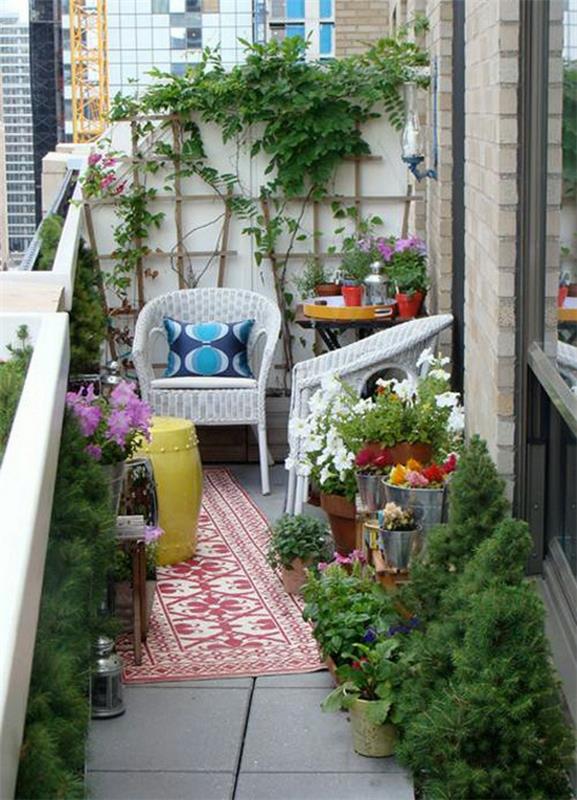 mukava parveke suunnittelee ideoita lounge juoksijat kasvit