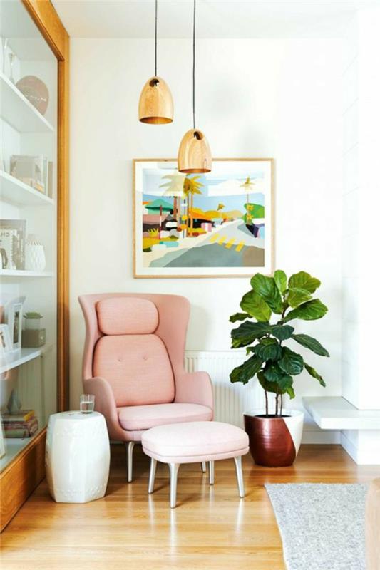 mukavat nojatuolit vaaleanpunainen kasvien rentoutumisalue