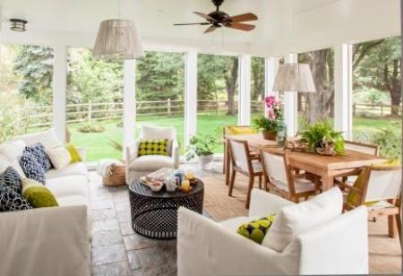 Katettu veranta tilava, ilmava, tyylikkäästi sisustettu, paljon mukavuutta
