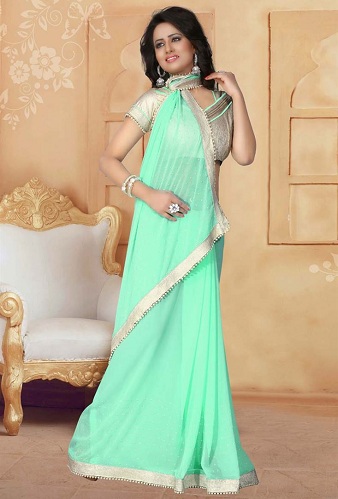 Almindelig Pearl Saree