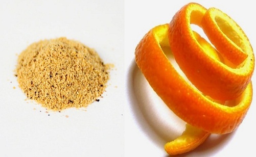 Orange skræl pulver