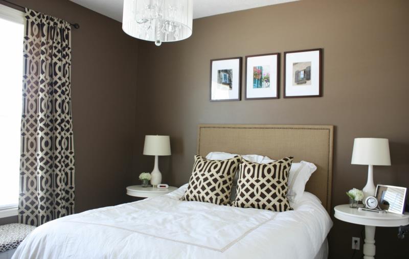 parhaat makuuhuoneen seinän värit ruskeat sävyt seinän väritrendit