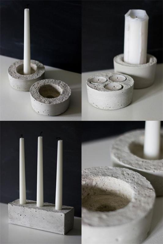 tee betonikoristeellinen kynttilänjalka itse