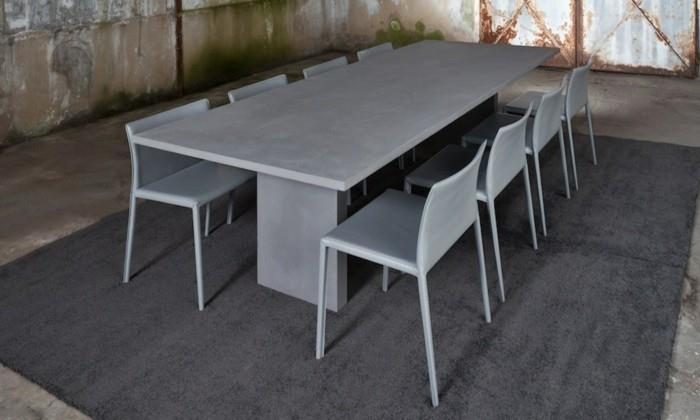beton design betonikalusteet itse tee sisustusesimerkkejä ruokasalin tuolit