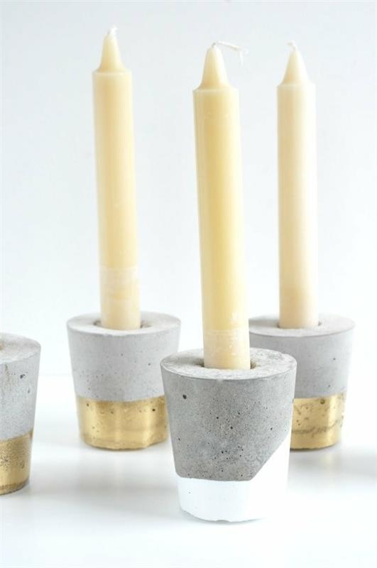 tee itse betonista valmistetut kynttilänjalat joulua varten
