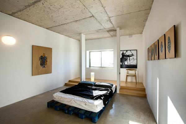 betoni katto bed room art
