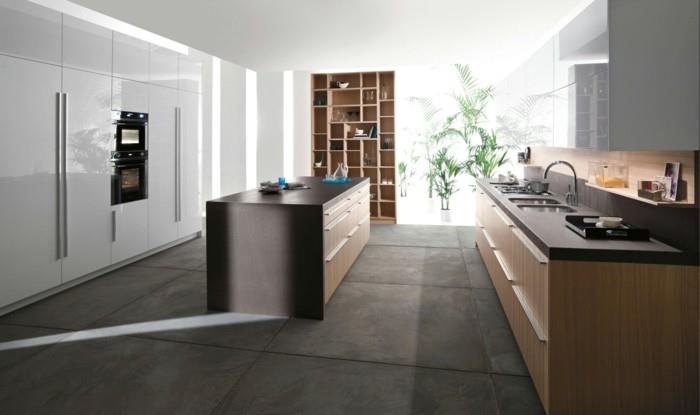 betonilattia suuret modernit keittiöt