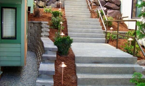 betonilohkoja puutarhan portaita varten