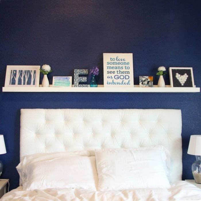 kuva listat koti ideoita makuuhuone sininen makuuhuone seinä valkoinen vuodevaatteet
