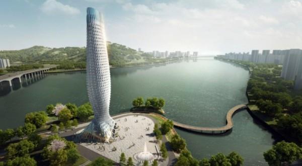 bioinik esimerkkejä arkkitehtuuri hilseilevä torni zhuhai kiina