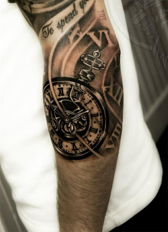 biomekaniikka tatuointi käsivarsi tatuoinnit ideoita musta kellomekanismi