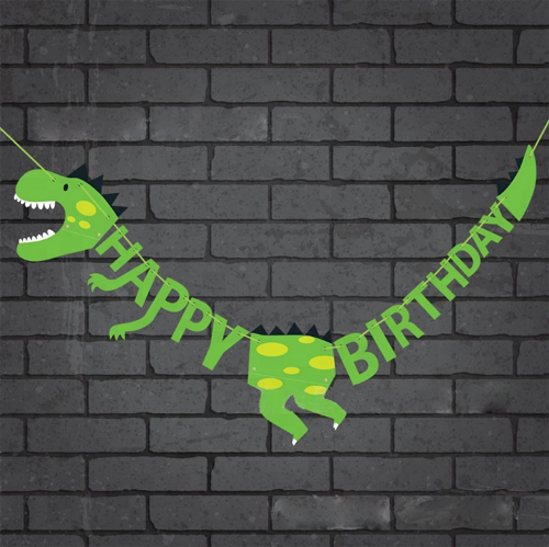 Banner til dinosaurfødselsdag