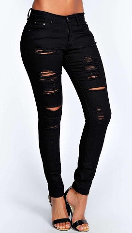 Sort Ripped Jeans Outfit