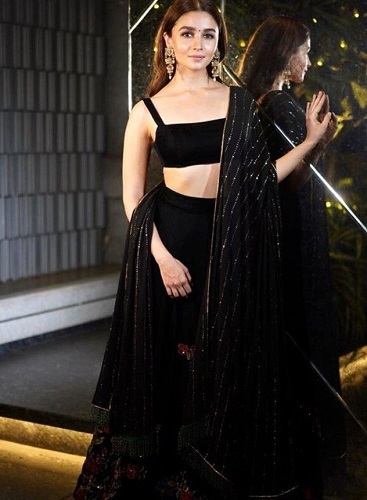 Alia Bhatt Fekete Lehenga Choli