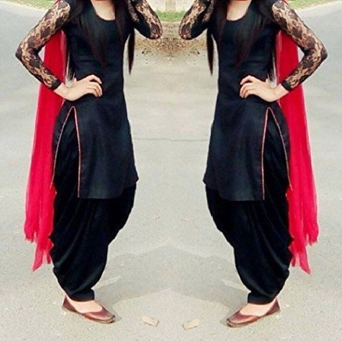 Sort Punjabi Salwar -jakkesæt