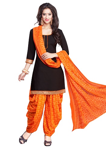 Orange sort Salwar -jakkesæt