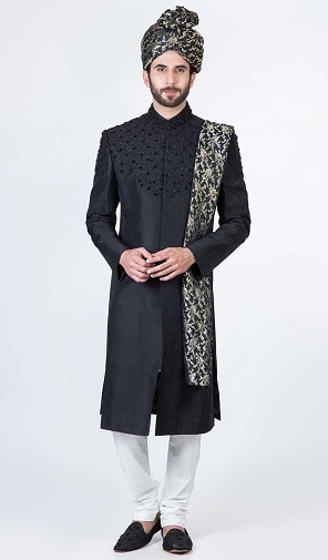 Sort Sherwani Til Brudgom