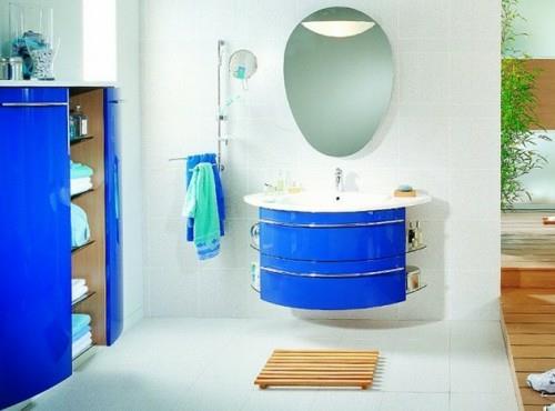 sininen pesuallas kaappi kylpyhuone suunnittelu värikäs