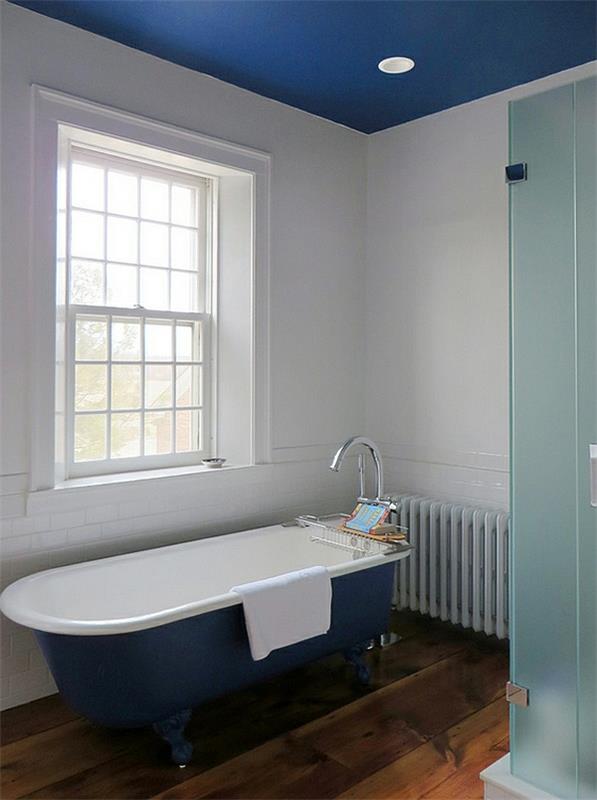 sininen kylpyamme katto moderni kylpyhuone
