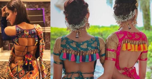 Lehenga blúz hátsó nyak kialakítás