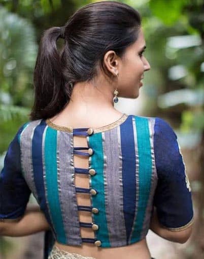 Fancy Saree blúz hátsó nyak minták