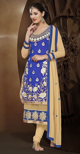 Designer Blue Long Salwar Kameez Design
