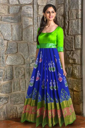 Blå og grøn Salwar Kameez