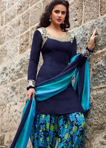 Punjabi Navy Blue Salwar Suit