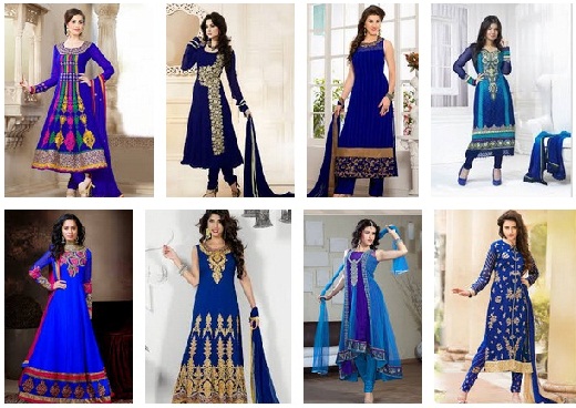 blå salwar dragter