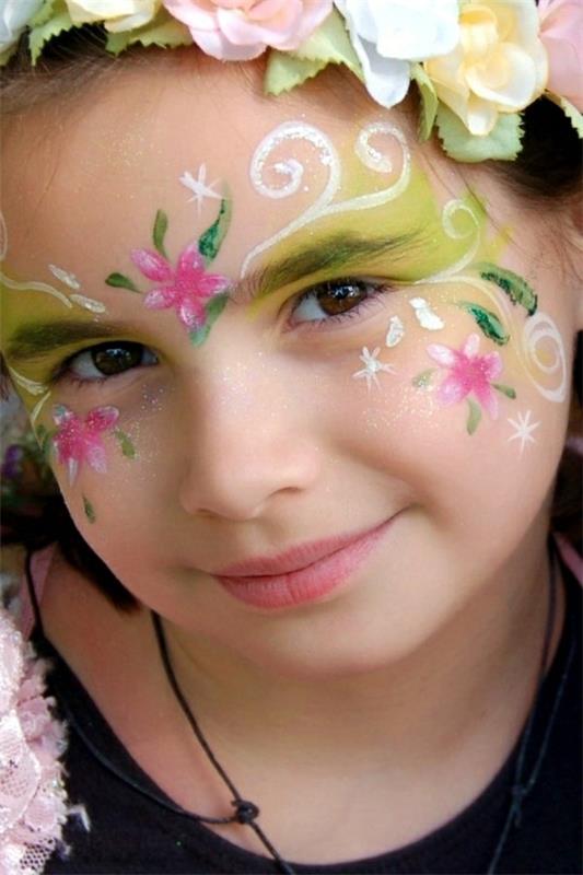 kukka meikki ideoita lasten meikkiä karnevaalia varten