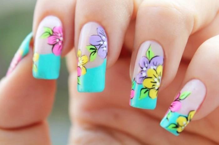kukat kesä kynsien suunnitteluideoita nailart